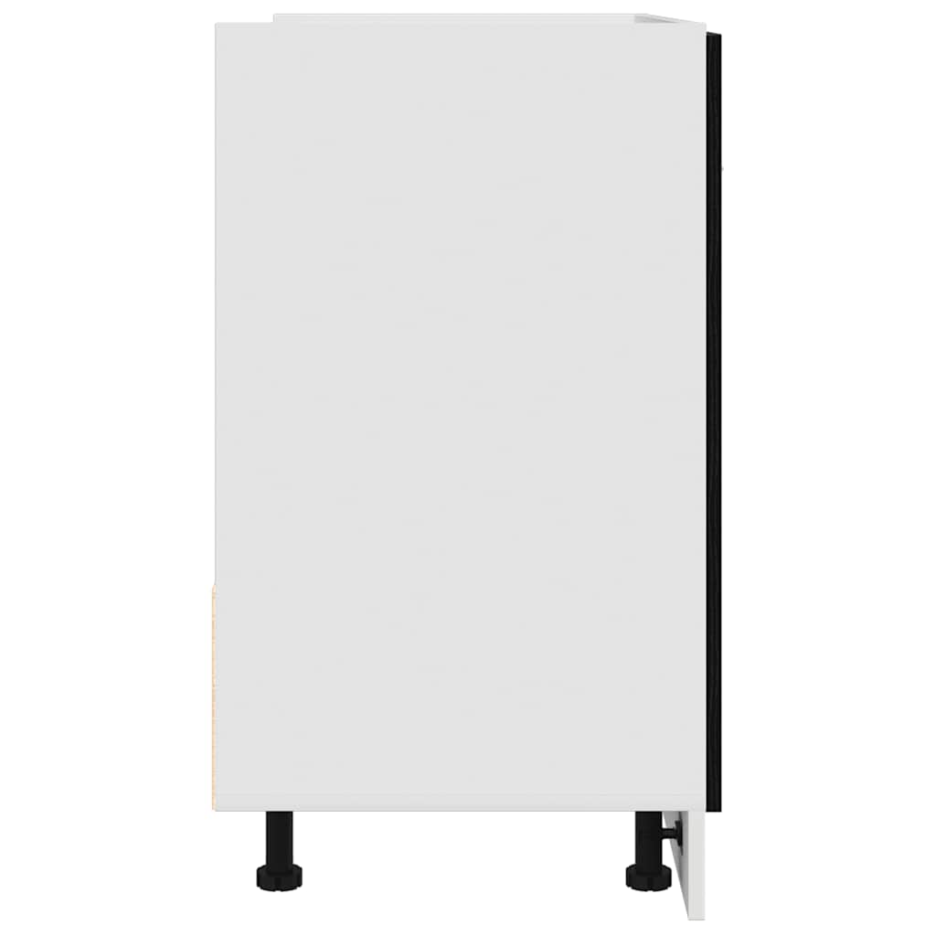 Onderkast voor spoelbak zwart eiken 80x46x81,5 cm bewerkt hout