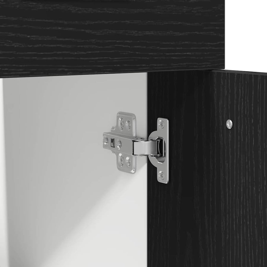 Hangkast met lade Zwart Eiken 30 x 46 x 81,5 cm Bewerkt hout