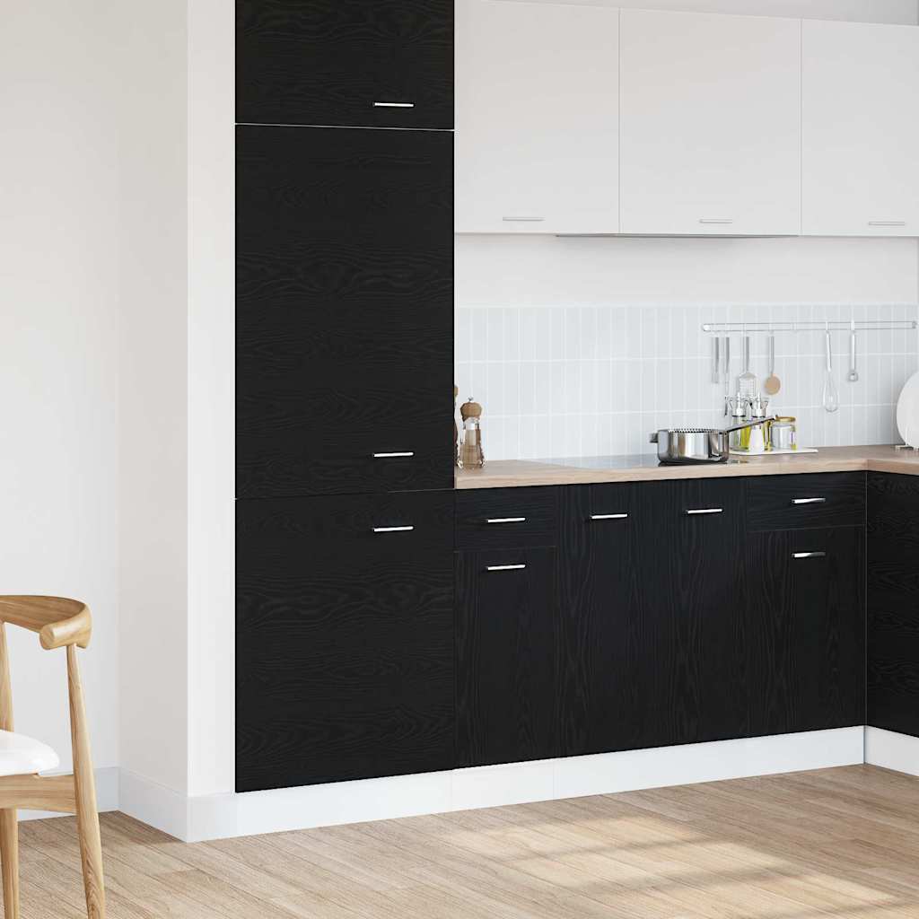 Hangkast met lade Zwart Eiken 30 x 46 x 81,5 cm Bewerkt hout