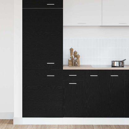 Hangkast met lade Zwart Eiken 30 x 46 x 81,5 cm Bewerkt hout