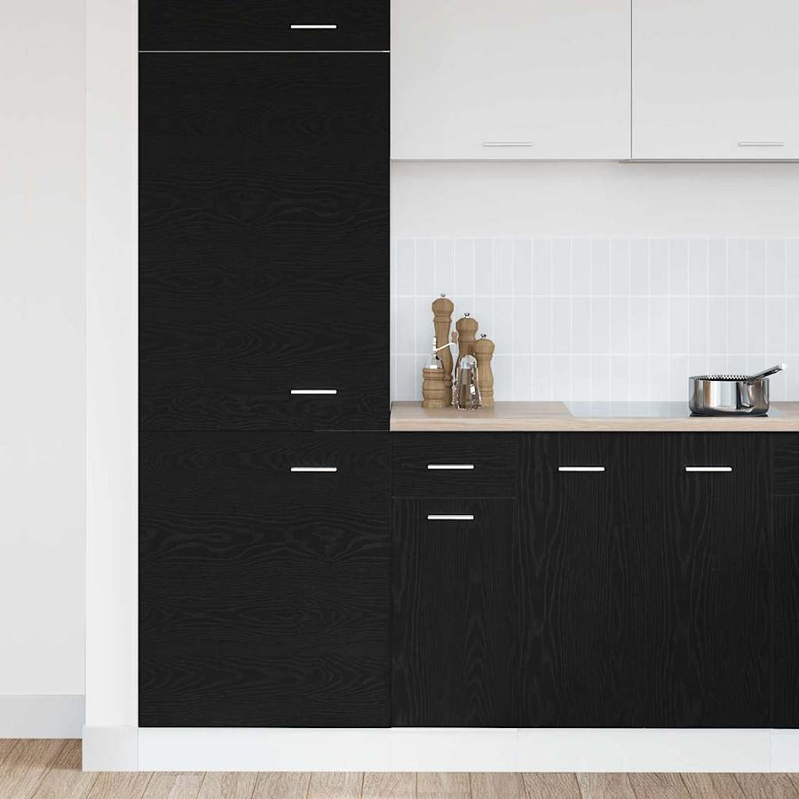 Hangkast met lade Zwart Eiken 30 x 46 x 81,5 cm Bewerkt hout