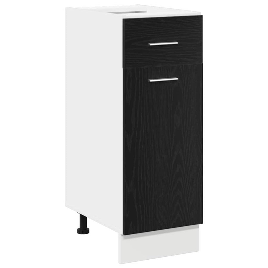 Hangkast met lade Zwart Eiken 30 x 46 x 81,5 cm Bewerkt hout