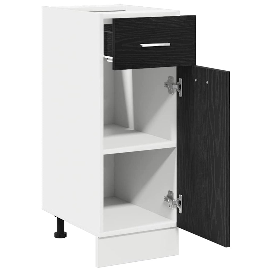 Hangkast met lade Zwart Eiken 30 x 46 x 81,5 cm Bewerkt hout
