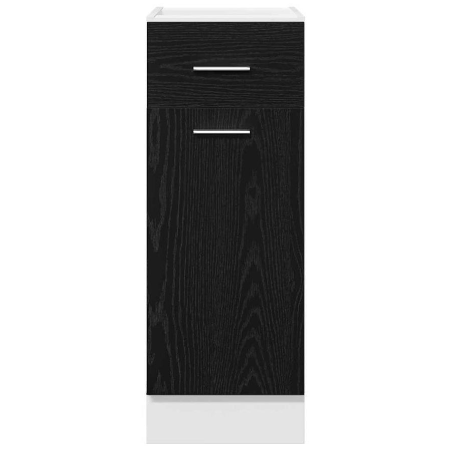 Hangkast met lade Zwart Eiken 30 x 46 x 81,5 cm Bewerkt hout