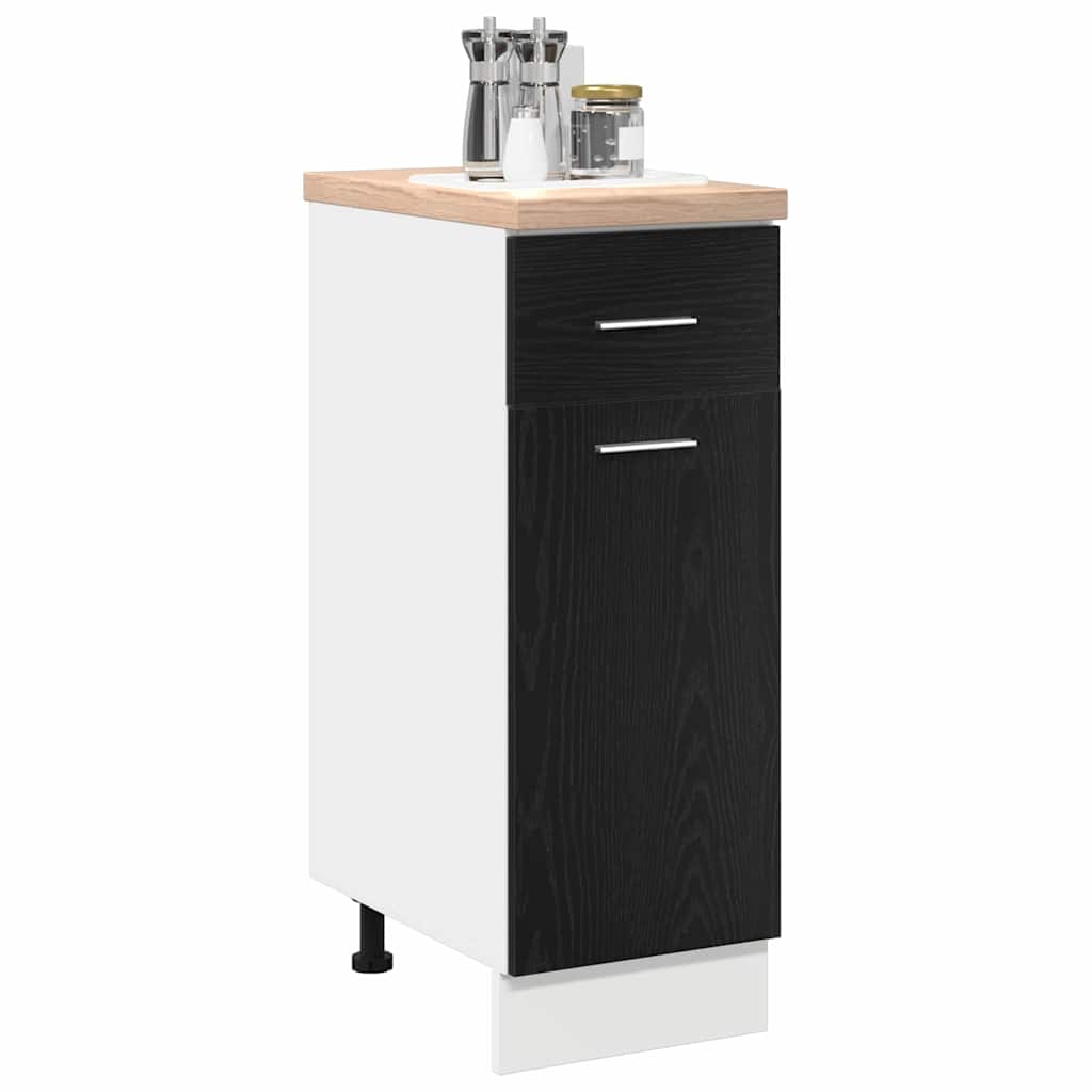 Hangkast met lade Zwart Eiken 30 x 46 x 81,5 cm Bewerkt hout