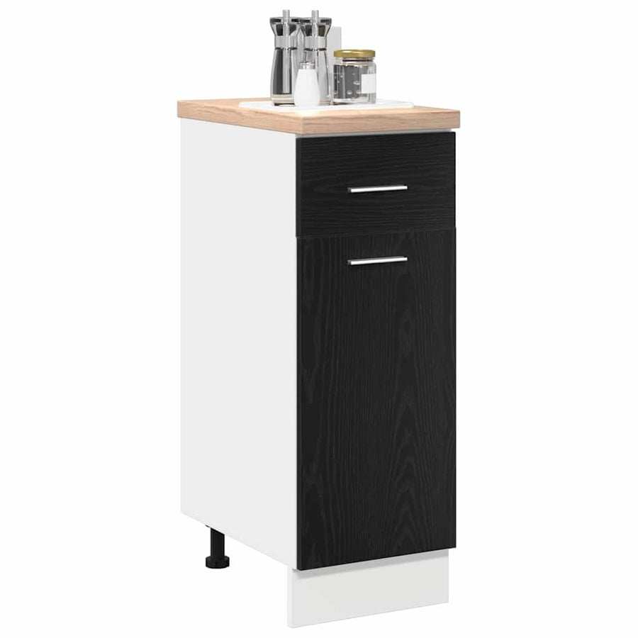 Hangkast met lade Zwart Eiken 30 x 46 x 81,5 cm Bewerkt hout