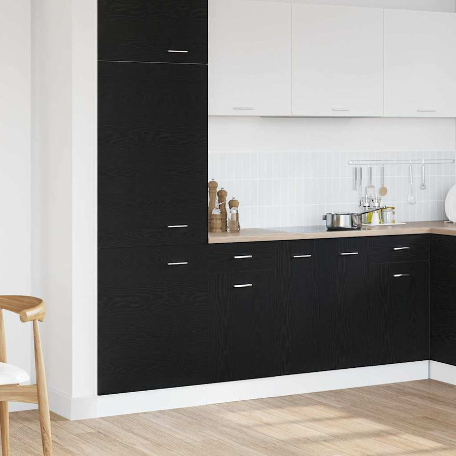 Hangkast met lade Zwart Eiken 40 x 46 x 81,5 cm Bewerkt hout