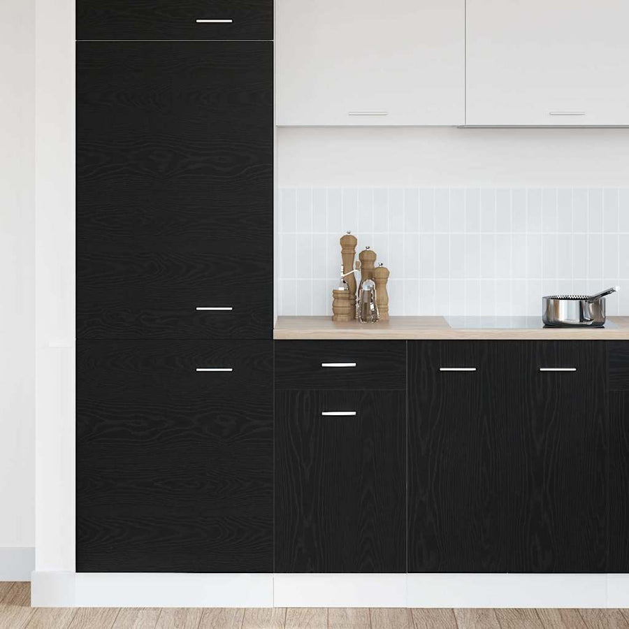 Hangkast met lade Zwart Eiken 40 x 46 x 81,5 cm Bewerkt hout