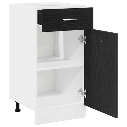 Hangkast met lade Zwart Eiken 40 x 46 x 81,5 cm Bewerkt hout