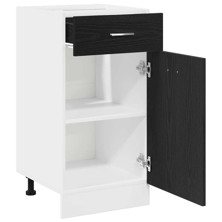 Hangkast met lade Zwart Eiken 40 x 46 x 81,5 cm Bewerkt hout