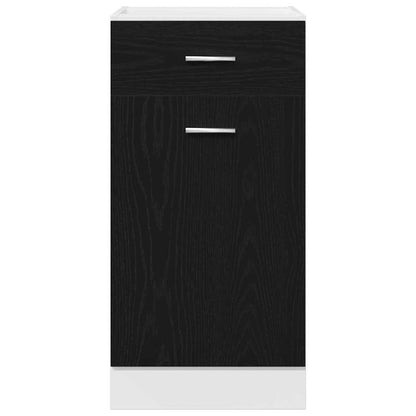 Hangkast met lade Zwart Eiken 40 x 46 x 81,5 cm Bewerkt hout