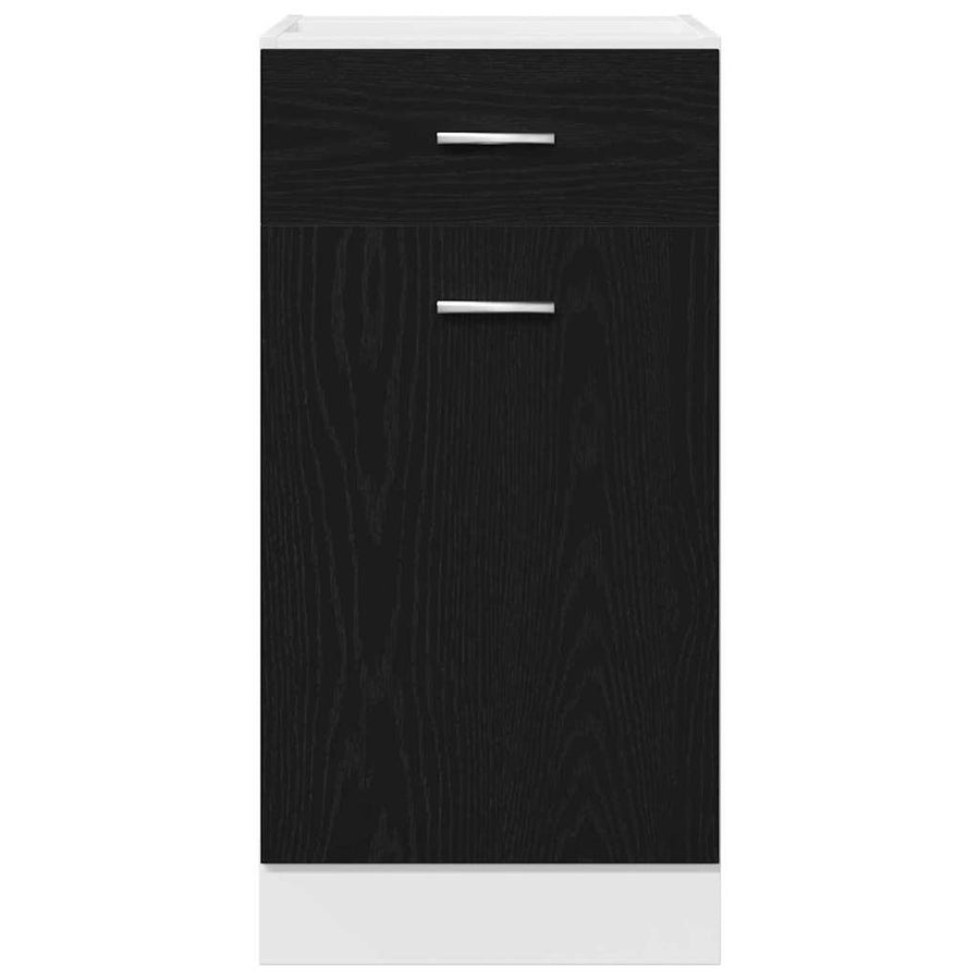 Hangkast met lade Zwart Eiken 40 x 46 x 81,5 cm Bewerkt hout