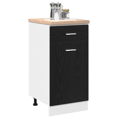 Hangkast met lade Zwart Eiken 40 x 46 x 81,5 cm Bewerkt hout