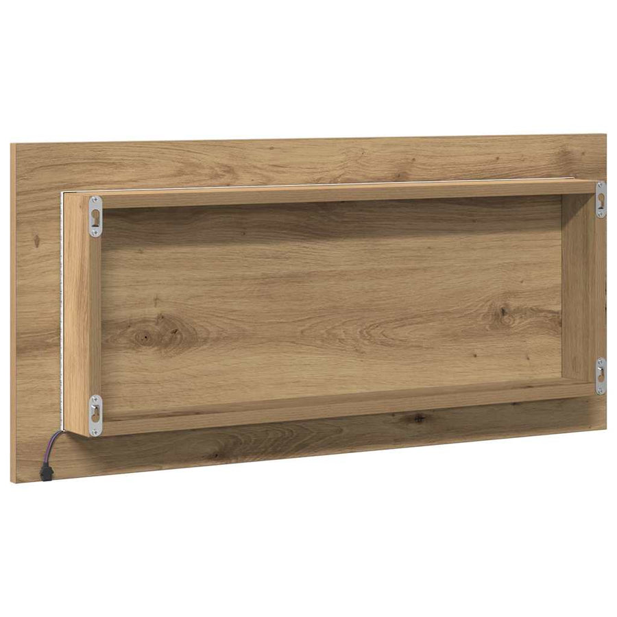 Badkamerspiegelkast met LED 80x37 cm artisanaal eikenkleur