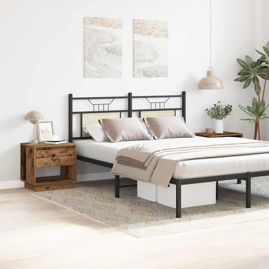 Nachtkastje met lade 2 pcs Oudhout 45 x 34 x 44 cm Bewerkt hout