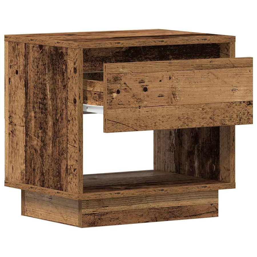 Nachtkastje met lade 2 pcs Oudhout 45 x 34 x 44 cm Bewerkt hout