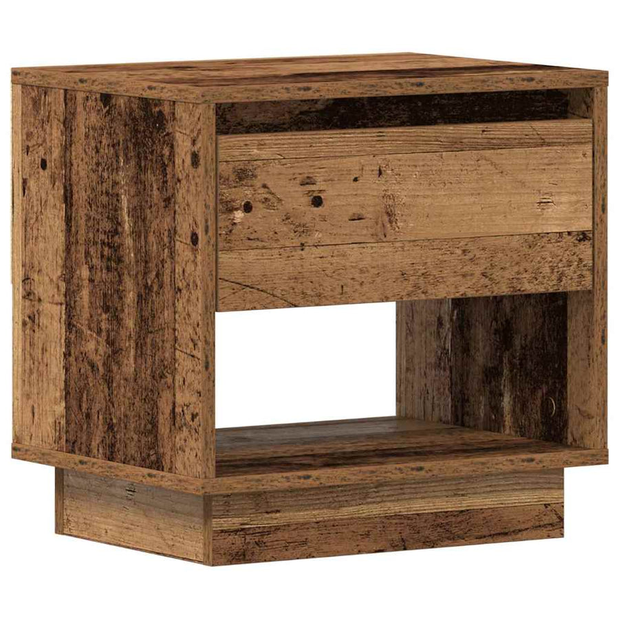 Nachtkastje met lade 2 pcs Oudhout 45 x 34 x 44 cm Bewerkt hout