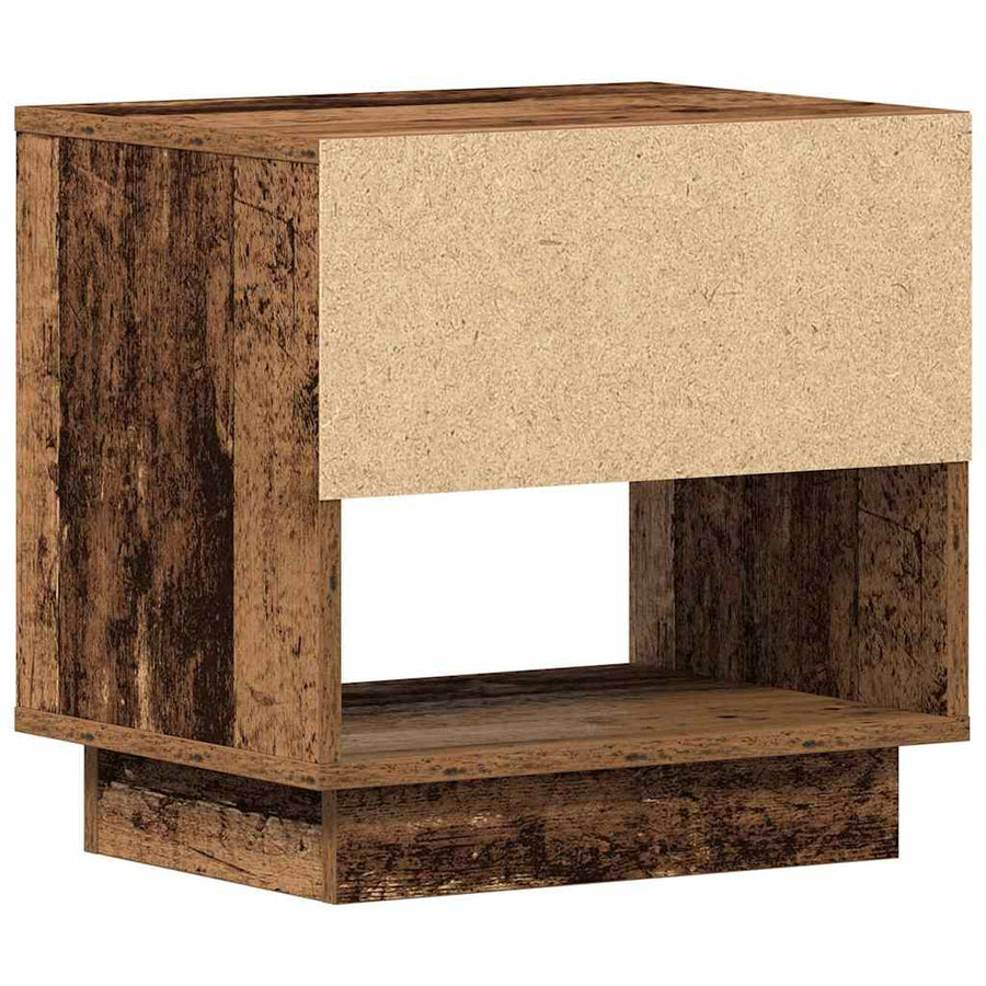 Nachtkastje met lade 2 pcs Oudhout 45 x 34 x 44 cm Bewerkt hout