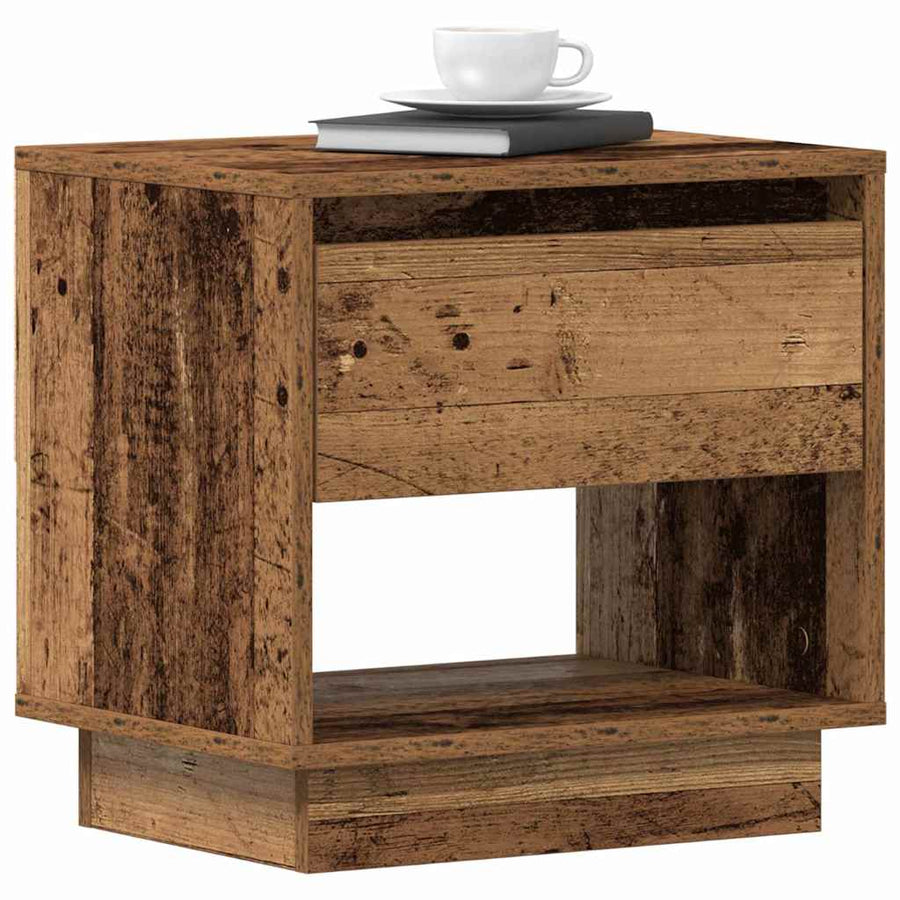 Nachtkastje met lade 2 pcs Oudhout 45 x 34 x 44 cm Bewerkt hout
