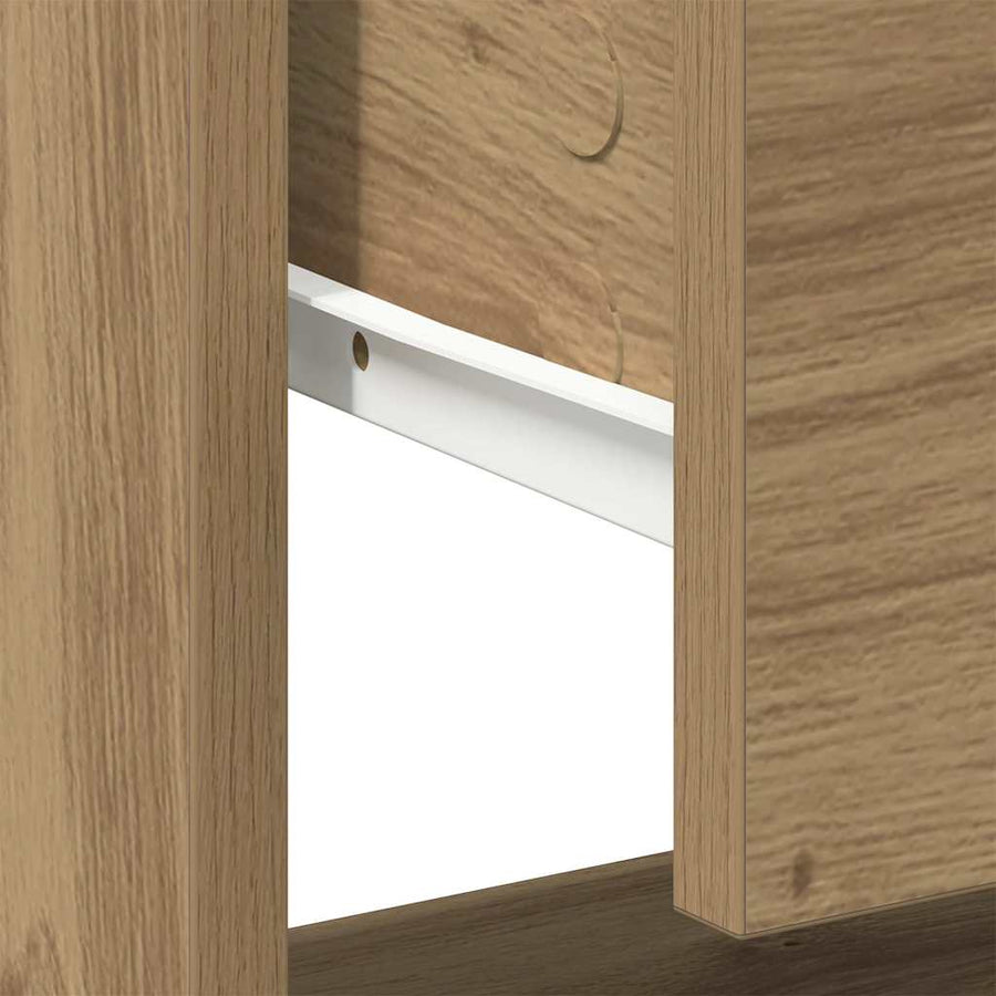 Nachtkastje met lade Artisan Eiken 45 x 34 x 44 cm Bewerkt hout