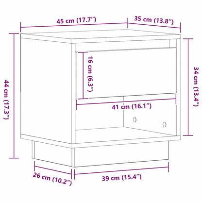 Nachtkastje met lade Artisan Eiken 45 x 34 x 44 cm Bewerkt hout