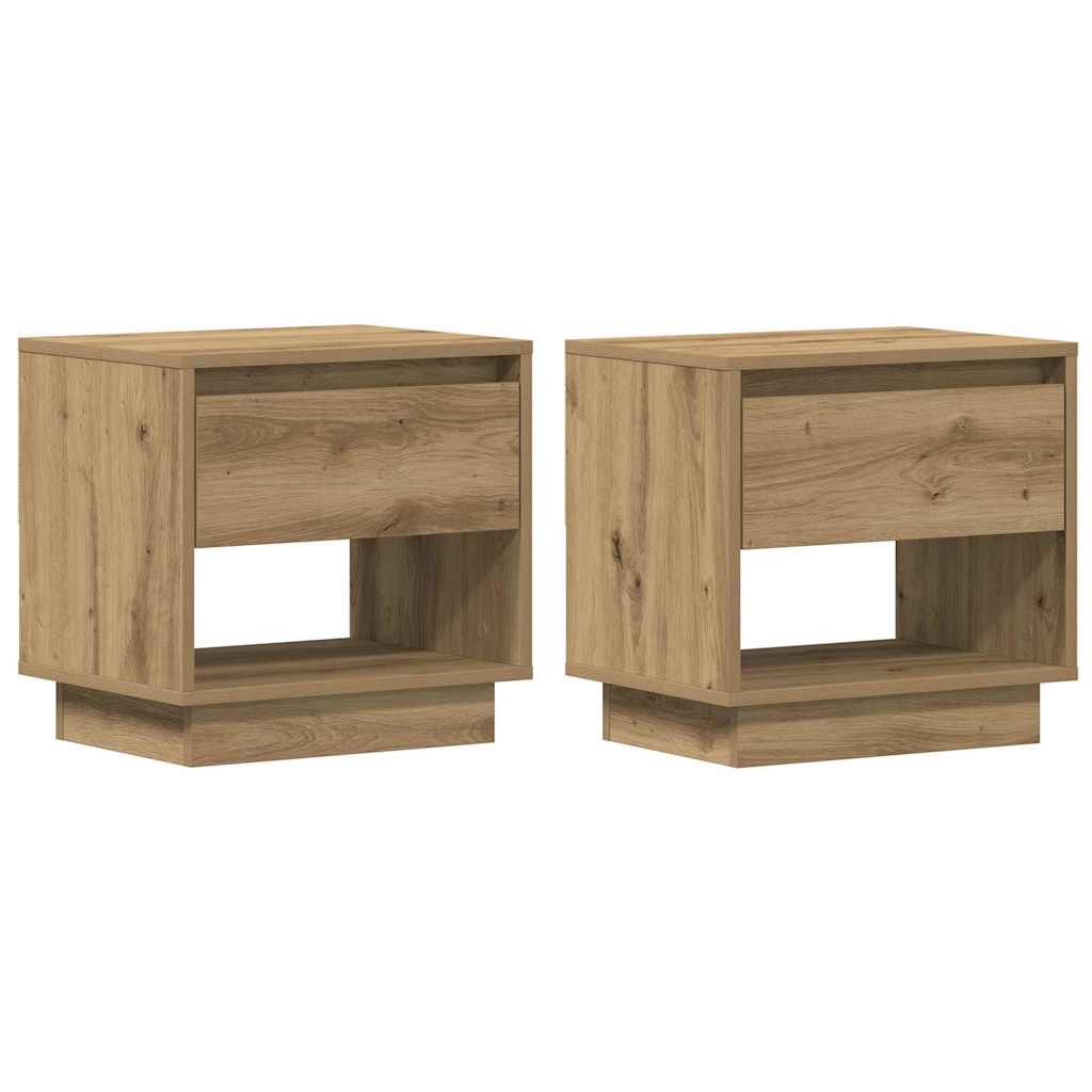 Nachtkastje 2 pcs Artisan Eiken 45 x 34 x 44 cm Bewerkt hout