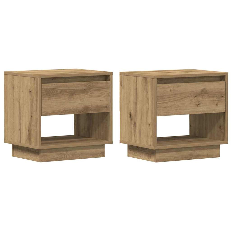 Nachtkastje 2 pcs Artisan Eiken 45 x 34 x 44 cm Bewerkt hout