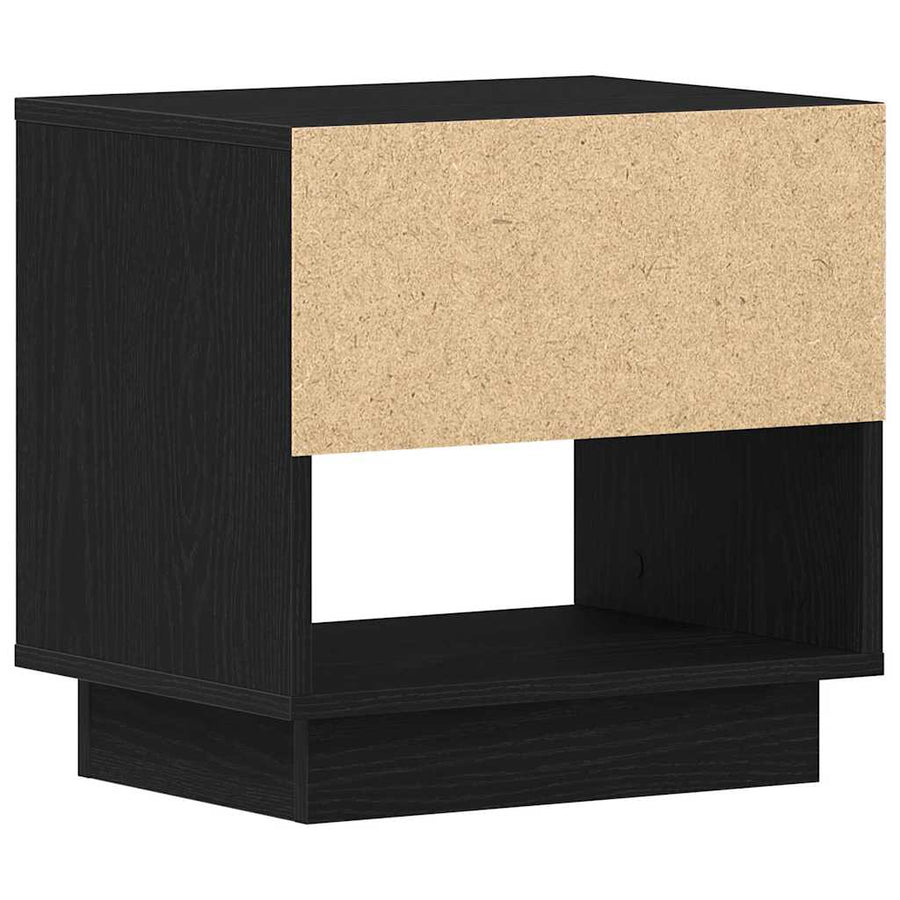 Nachtkastje met lade Zwart Eiken 45 x 34 x 44 cm Bewerkt hout
