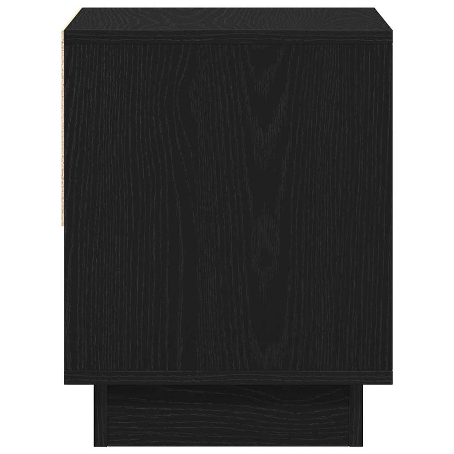 Nachtkastje met lade Zwart Eiken 45 x 34 x 44 cm Bewerkt hout