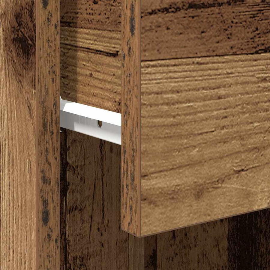 Badkamer Kast met lade Oud hout 32 x 34 x 90 cm Bewerkt hout