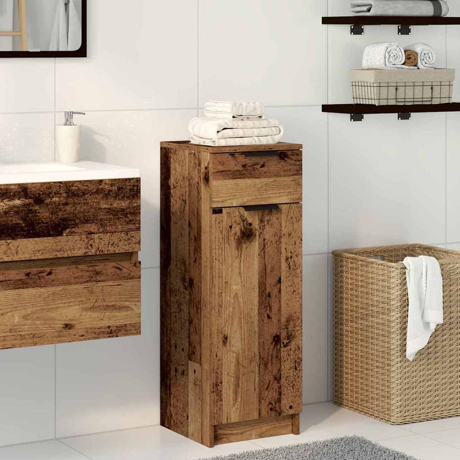 Badkamer Kast met lade Oud hout 32 x 34 x 90 cm Bewerkt hout
