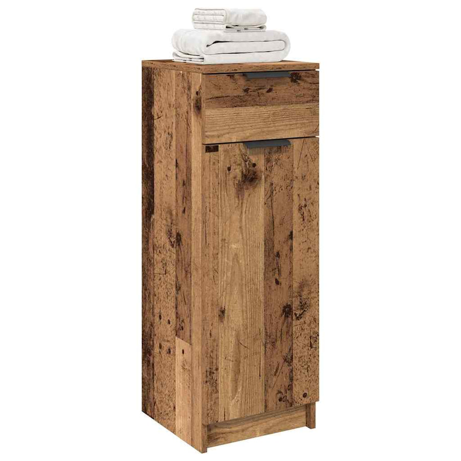 Badkamer Kast met lade Oud hout 32 x 34 x 90 cm Bewerkt hout