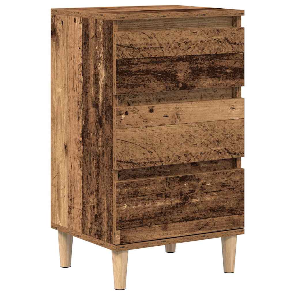 Nachtkastje met lade Oudhout 40 x 35 x 70 cm Bewerkt hout