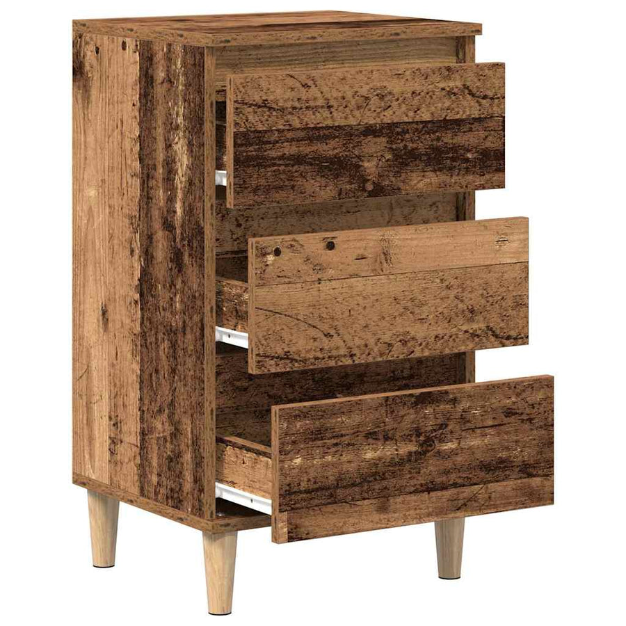 Nachtkastje met lade Oudhout 40 x 35 x 70 cm Bewerkt hout