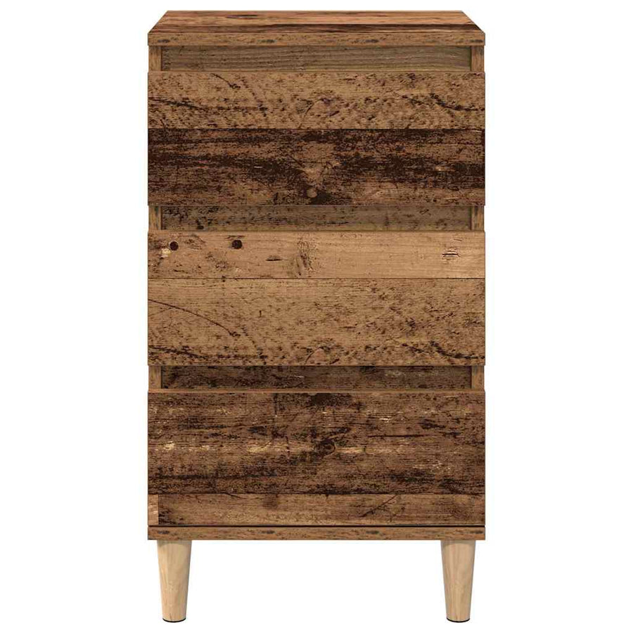 Nachtkastje met lade Oudhout 40 x 35 x 70 cm Bewerkt hout