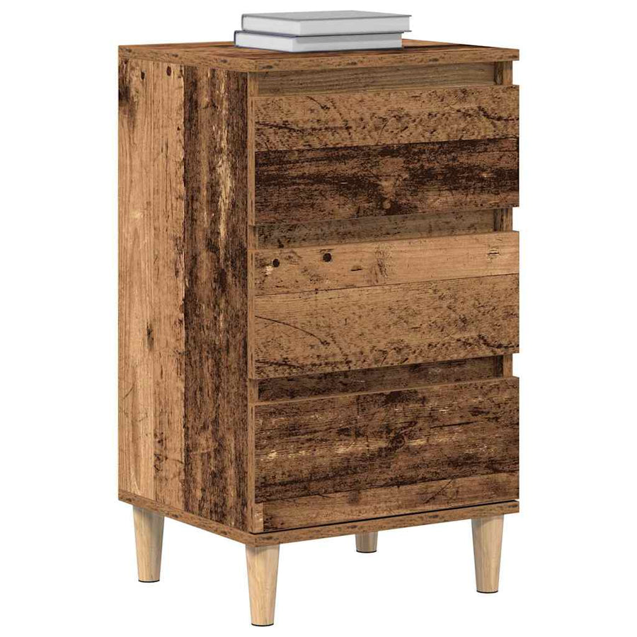 Nachtkastje met lade Oudhout 40 x 35 x 70 cm Bewerkt hout