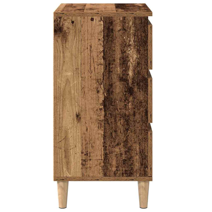 Nachtkastje met lade Oudhout 40 x 35 x 70 cm Bewerkt hout