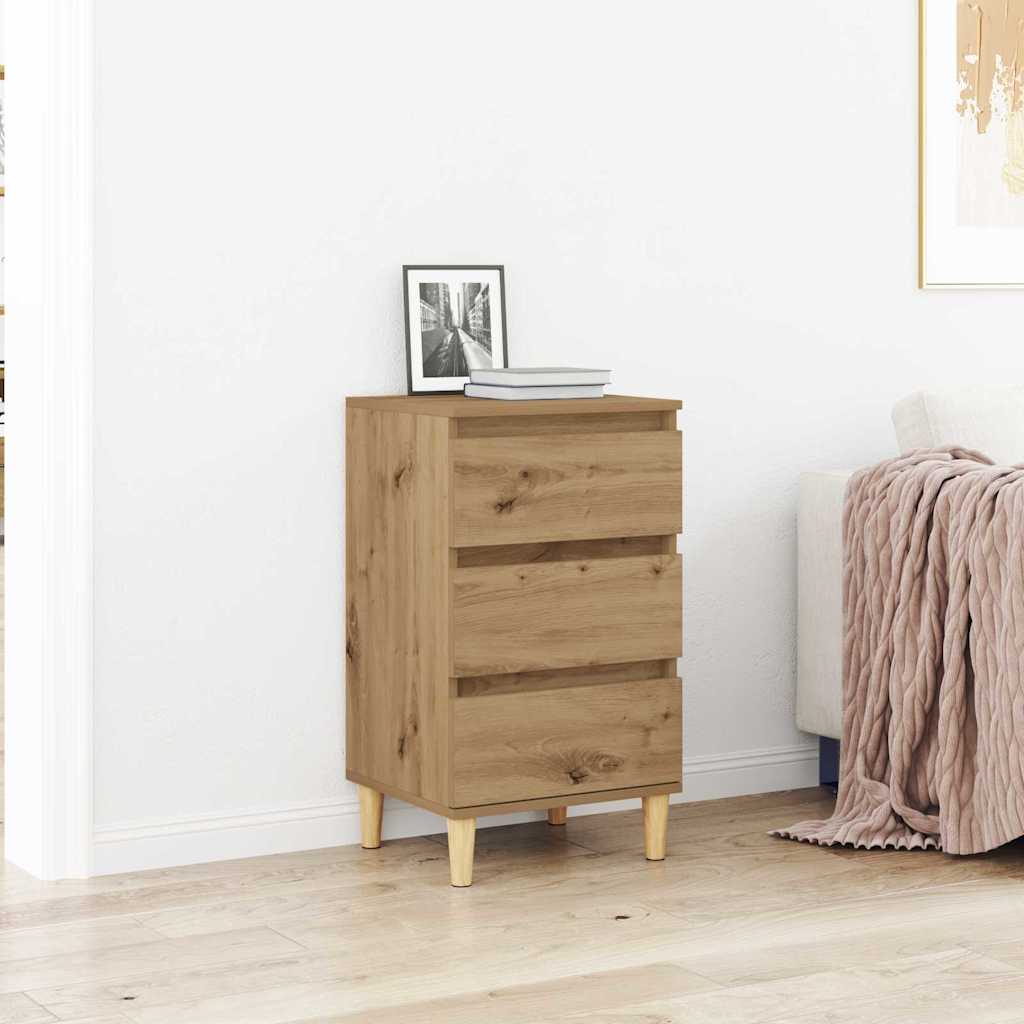 Nachtkastje met lade Artisan Eiken 40 x 35 x 70 cm Bewerkt hout