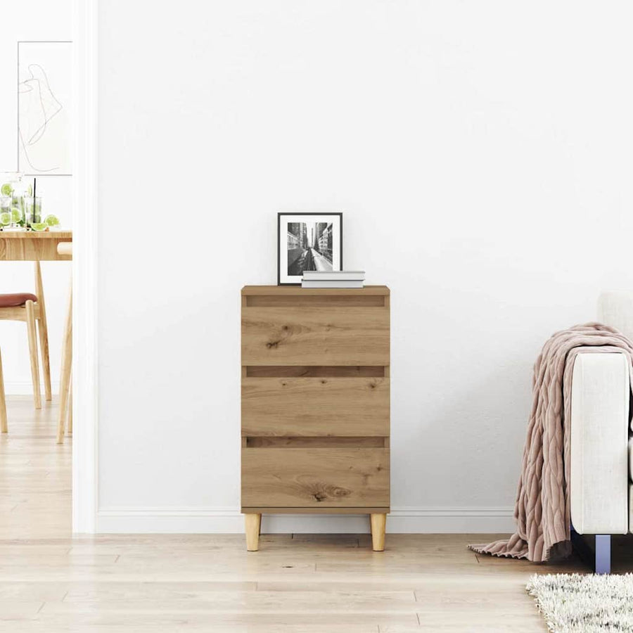 Nachtkastje met lade Artisan Eiken 40 x 35 x 70 cm Bewerkt hout
