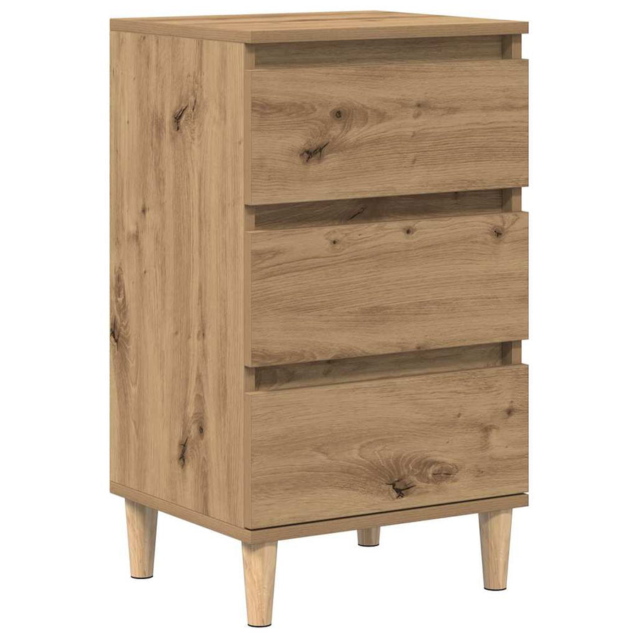 Nachtkastje met lade Artisan Eiken 40 x 35 x 70 cm Bewerkt hout