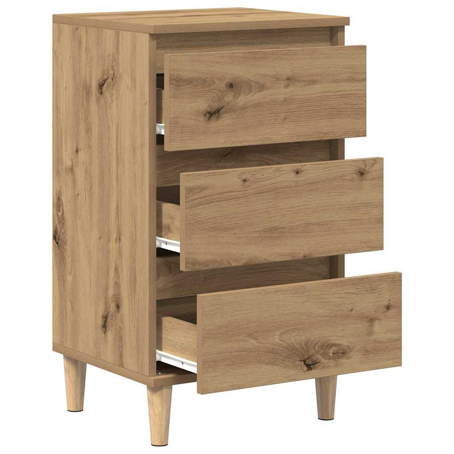 Nachtkastje met lade Artisan Eiken 40 x 35 x 70 cm Bewerkt hout