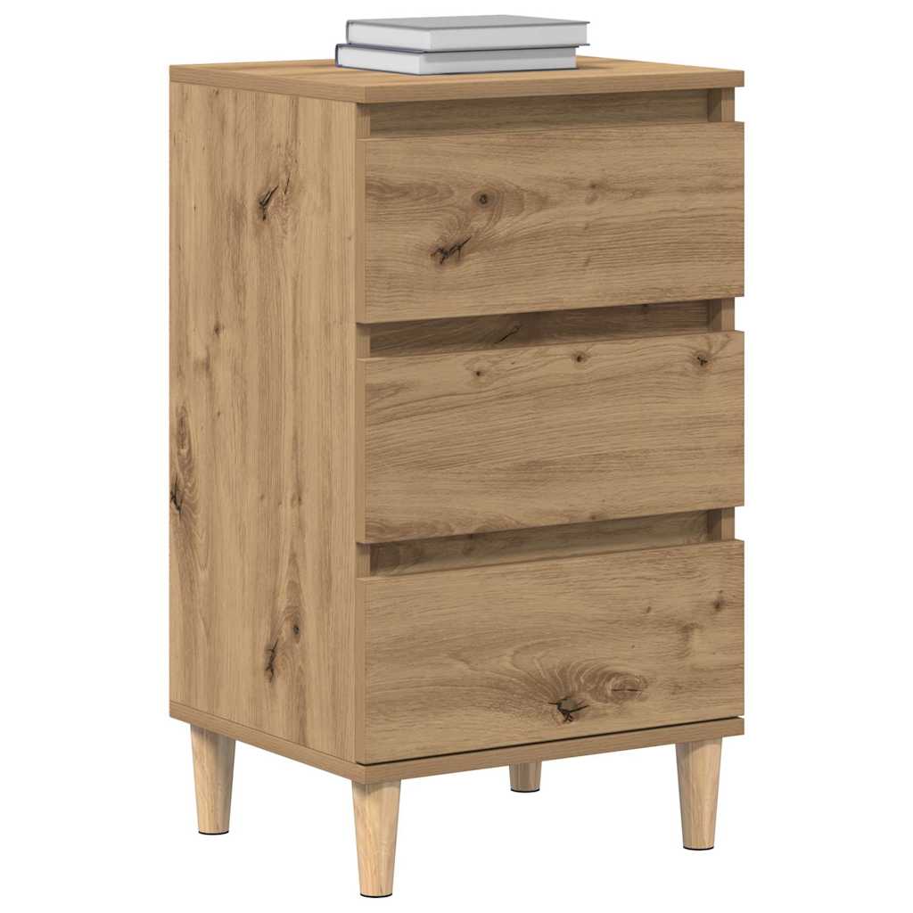 Nachtkastje met lade Artisan Eiken 40 x 35 x 70 cm Bewerkt hout