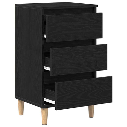 Nachtkastje met lade Zwart Eiken 40 x 35 x 70 cm Bewerkt hout