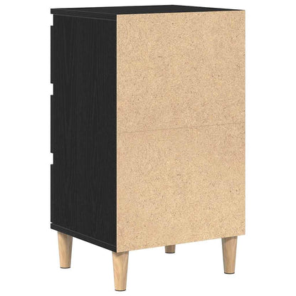 Nachtkastje met lade Zwart Eiken 40 x 35 x 70 cm Bewerkt hout