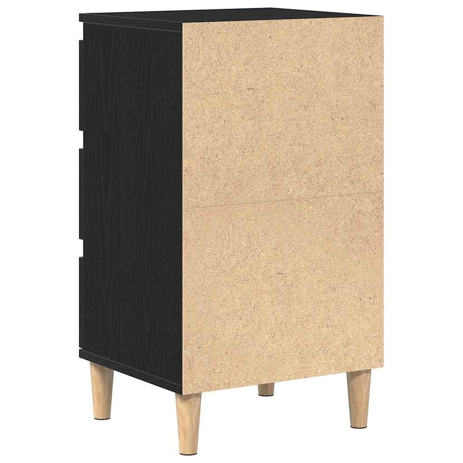 Nachtkastje met lade Zwart Eiken 40 x 35 x 70 cm Bewerkt hout