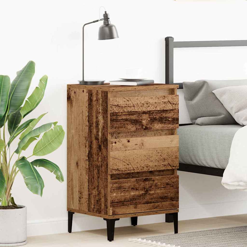 Nachtkastje met lade Oudhout 45 x 35 x 44 cm Bewerkt hout