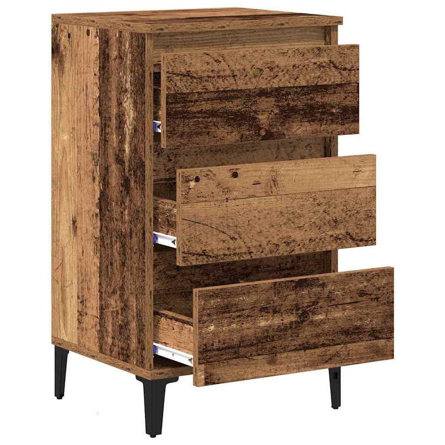 Nachtkastje met lade Oudhout 45 x 35 x 44 cm Bewerkt hout