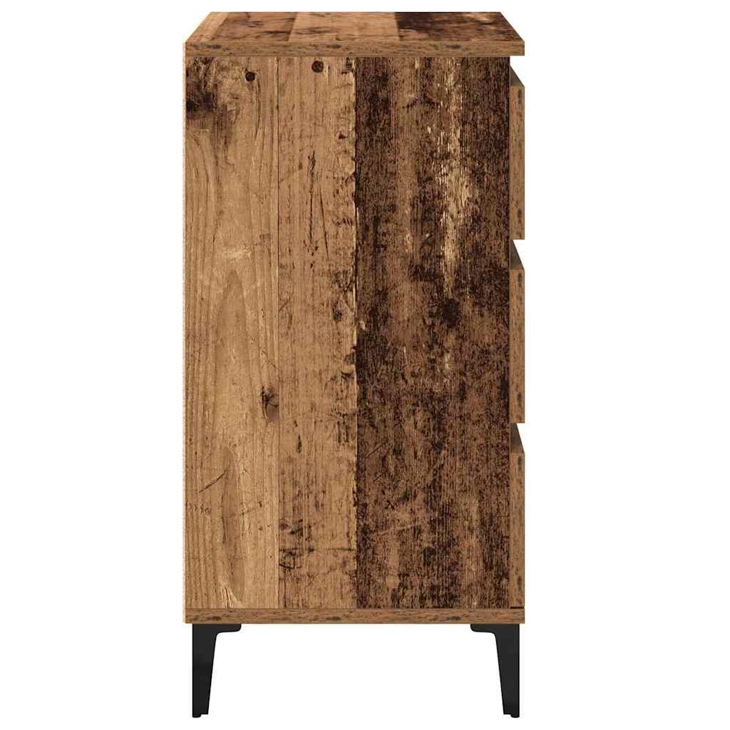 Nachtkastje met lade Oudhout 45 x 35 x 44 cm Bewerkt hout