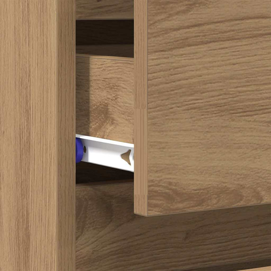 Nachtkastje met lade Artisan Eiken 45 x 35 x 44 cm Bewerkt hout