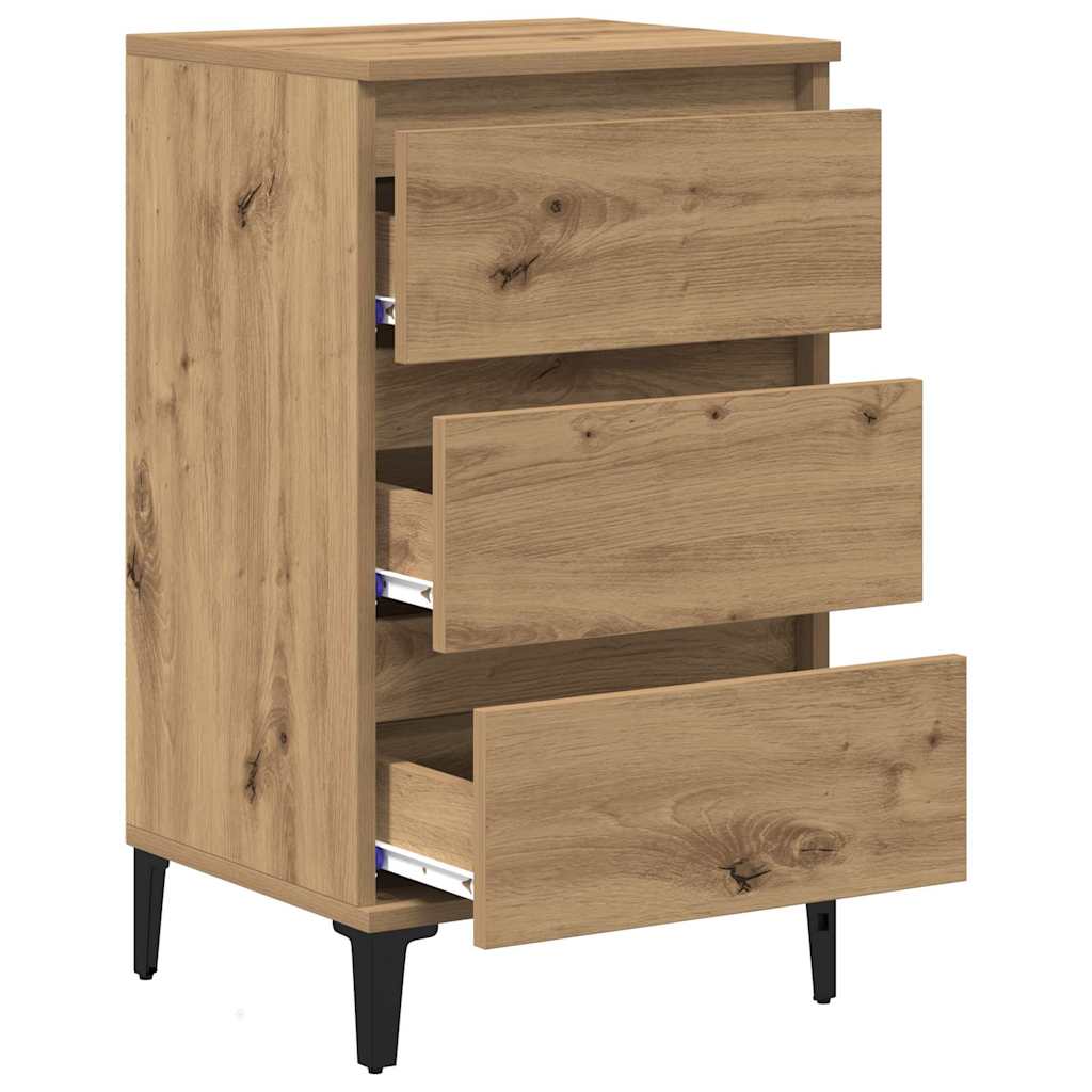 Nachtkastje met lade Artisan Eiken 45 x 35 x 44 cm Bewerkt hout
